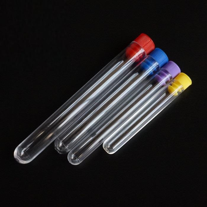 Test Tube With Cap Round Bottom Clear Plastic Cork Caps